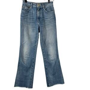 B Sides Jeans Women's Blue High Rise Raw Hem Cotton Altered Flared Jeans Size 24